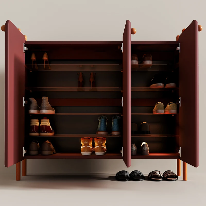 

Designer Nordic Shoe Shelf Organizer Storage Living Room Display Mobile Luxury Shoe Cabinet Slippers Muebles Entrance Furniture