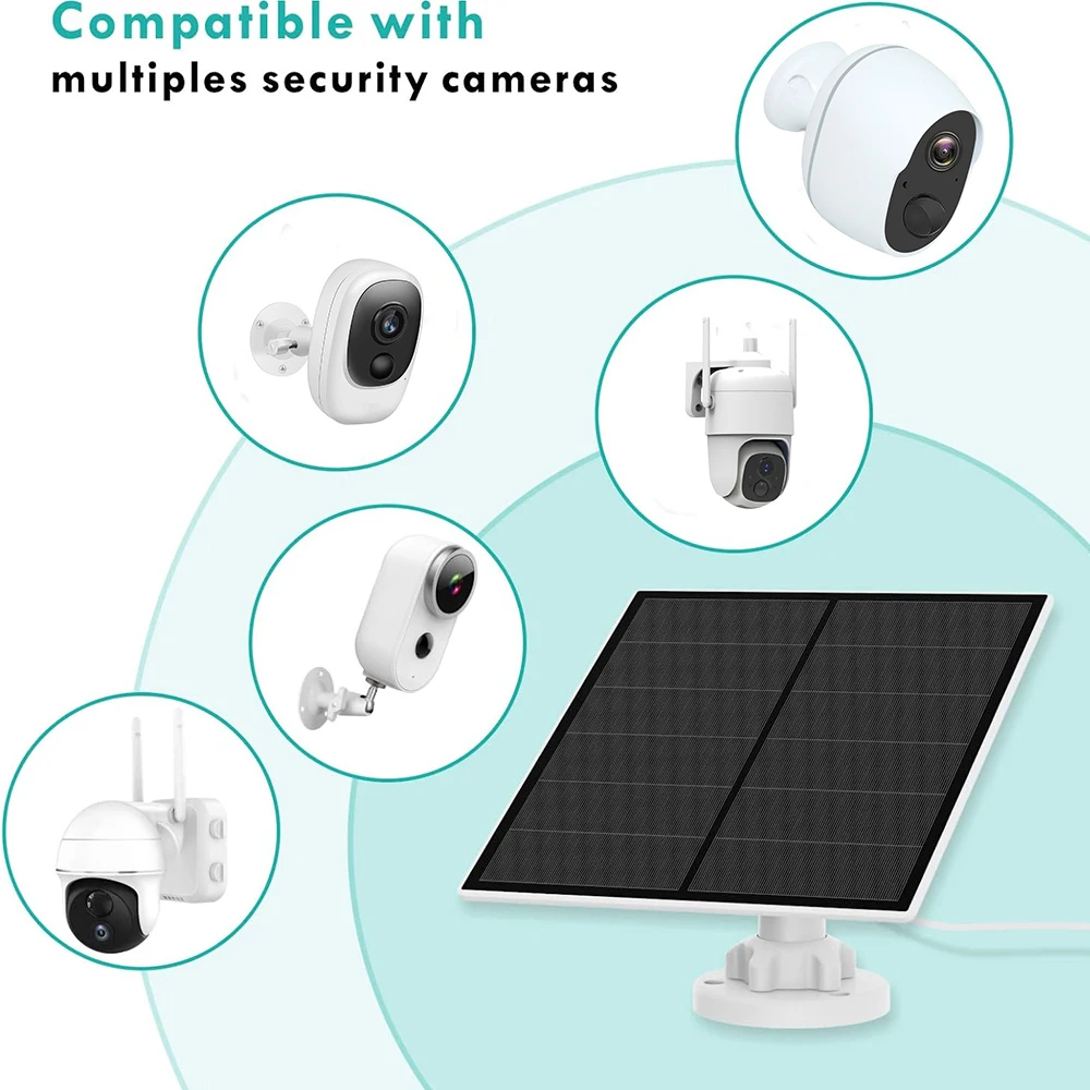 REHENTINT 5w Solar Panel Solar Panel Charger Type-C and USB Solar Panel Smart Home Waterproof Light System for Security Camera