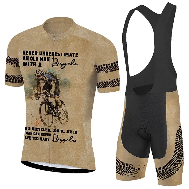 New Cycling Jersey Set Men Short Sleeves Bib Shorts Gel Breathable Pad Breathable Quick Dry Bike Clothing Kit Triathlon