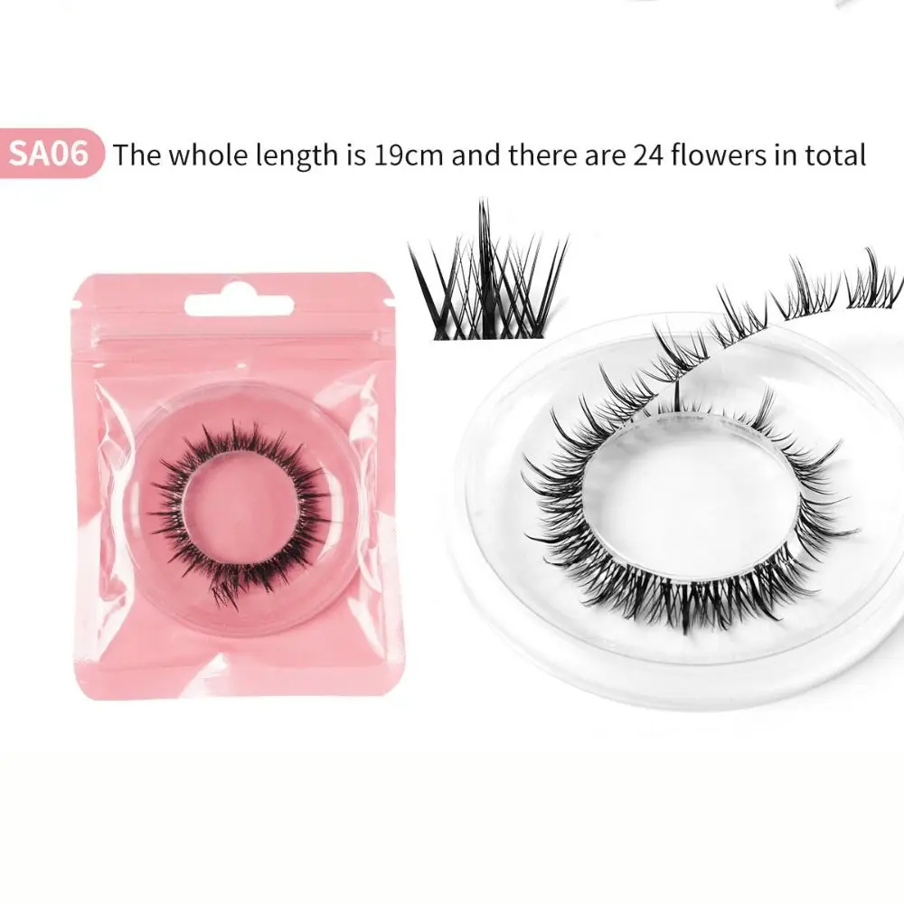 Piekerige Faux Nertsachtige Haar Gesegmenteerde Wimpers Oog Langwerpige Curling Pluizige Valse Wimpers Make Dikke 3D Wimpers Dames