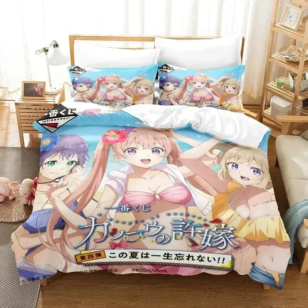 3D Printed Cartoons A Couple Of Cuckoos Bedding Set Bedroom Soft Modern Bedspreads Comefortable Duvet Cover Quilt Pillowcase