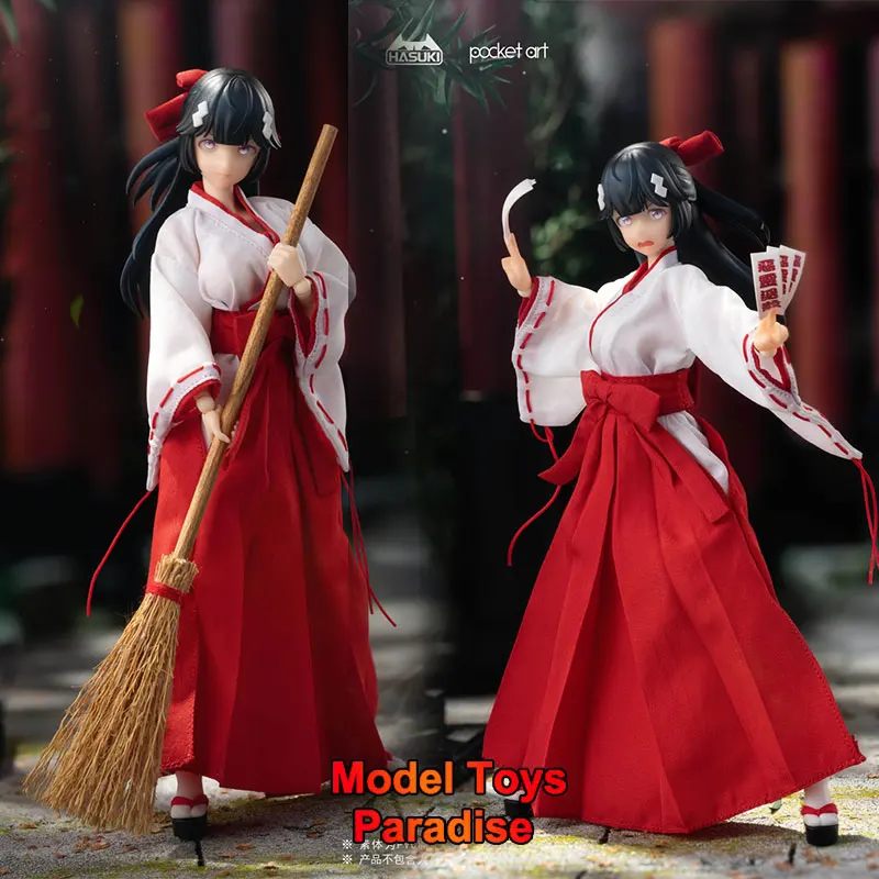 HASUKI  PA005 1/12 Women Soldier Exorcist Witch Tsubaki Pocket Art Series Chun Full Set 6'' Action Figure Collectible Fans Gifts