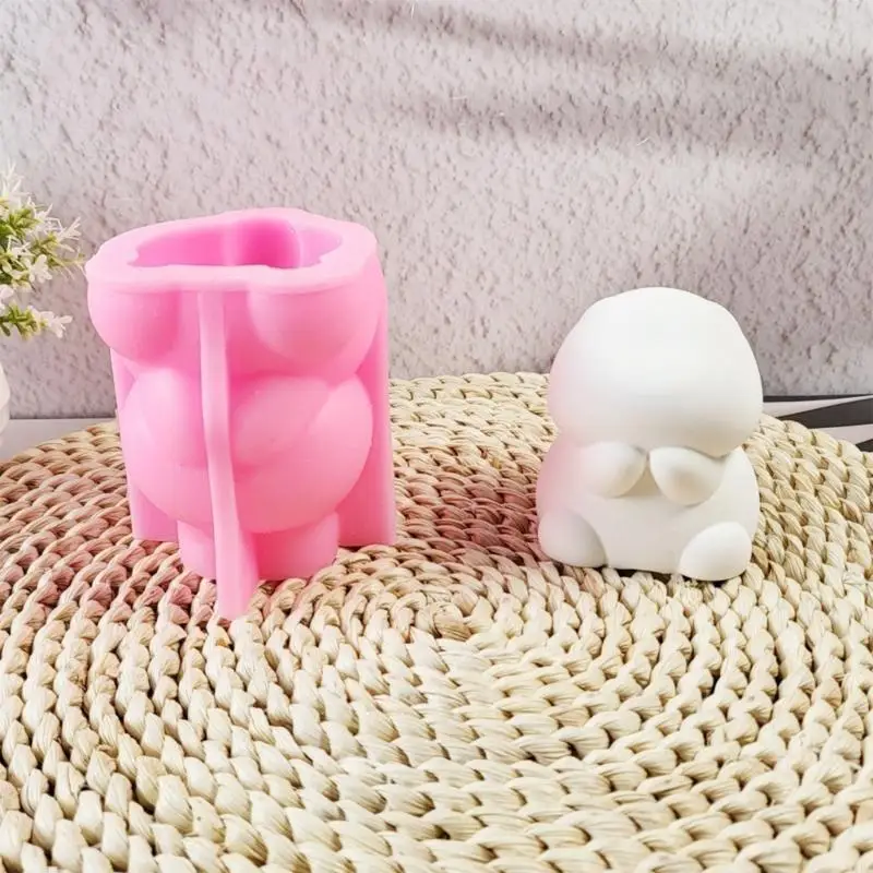 

97BA Lovely Animal Molds Rabbits Silicones Mould Ornament Molds Casting Mould Craft Supplies for Home Decorations