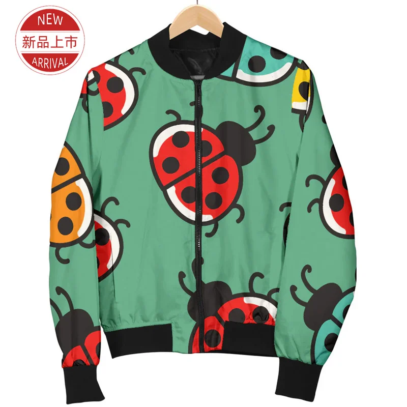 Cute Animal Ladybugs 3D Print Jacket Coccinellidae Graphic Jackets For Women Funny Streetwear Lapel Jackets Casual Mens Clothing