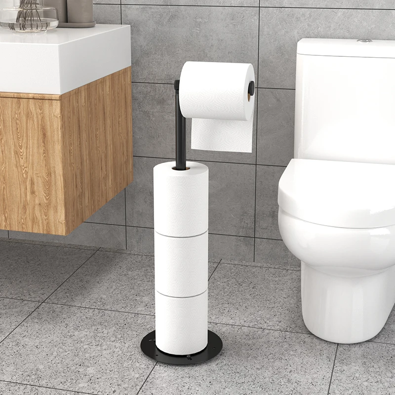 

Toilet paper holder with spare roll storage function, independent toilet paper roll holder, easy to operate, toilet paper holder