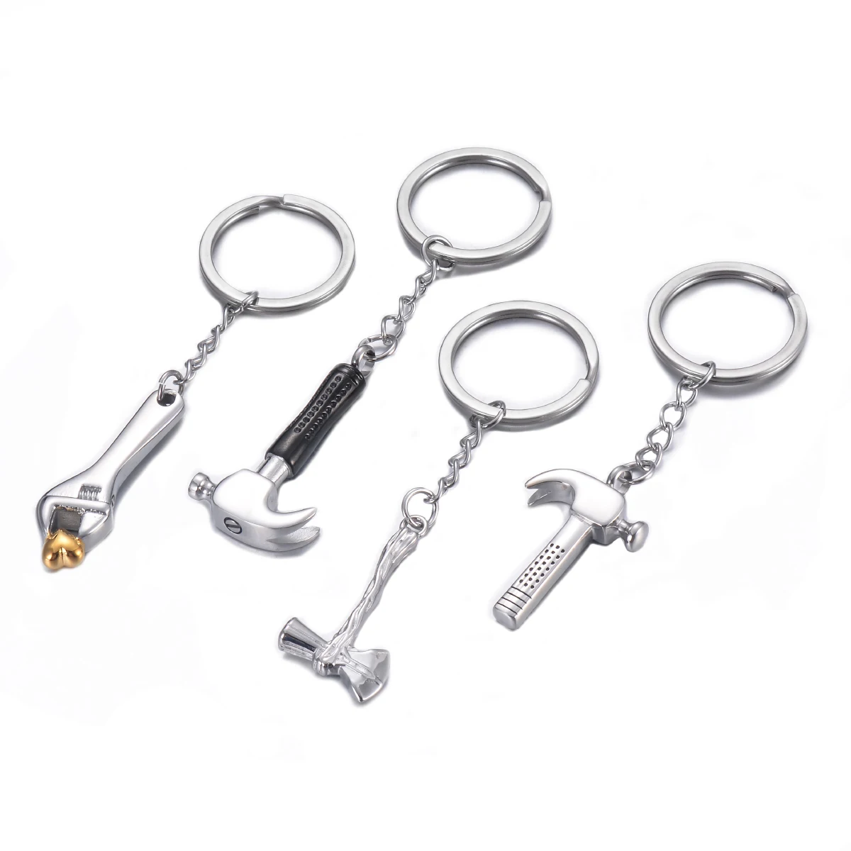 Stainless Steel Cremation Jewelry Hammer Wrench Aex Pendant Memorial Urn Ashes Keychain Keepsake Keyring Jewelry For Unisex