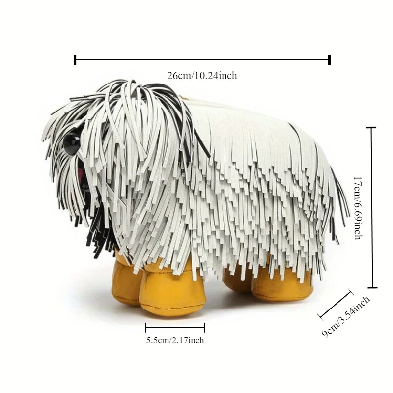 

Women's fashionable handbag luxury designer PU leather sloping wallet cute dog design women's bag 2026 new item