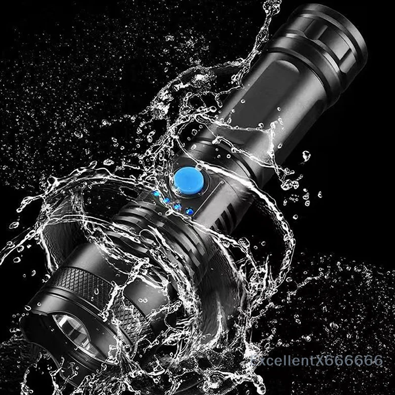 

Portable Outdoor Multi-function Torch Bright Flashlight ABS Strong Light Led Flash Light USB Rechargeable Power Display