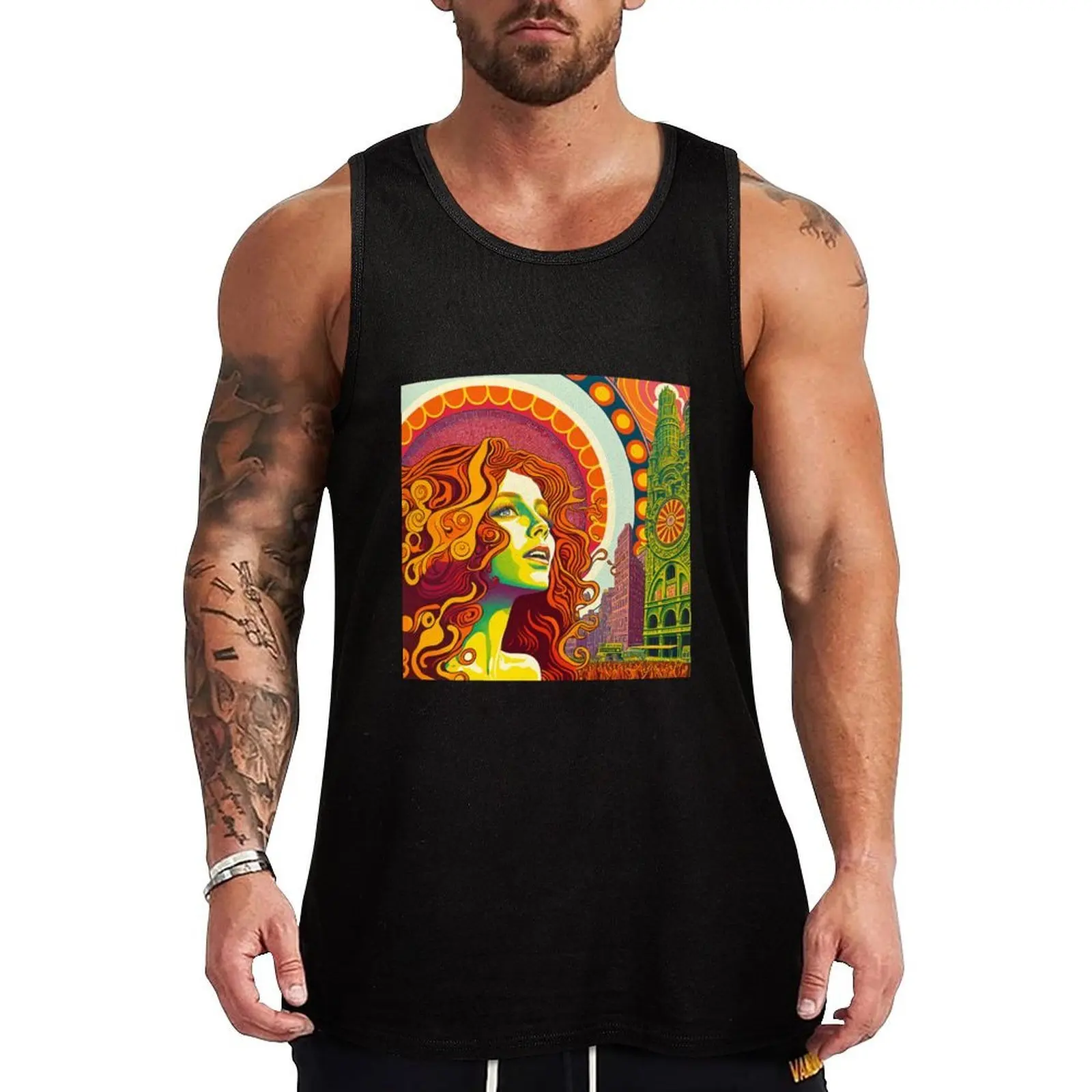 1970's Retro NYC, Tank Top Durable Tank Top Wrinkle Resistant Casual Sleeveless