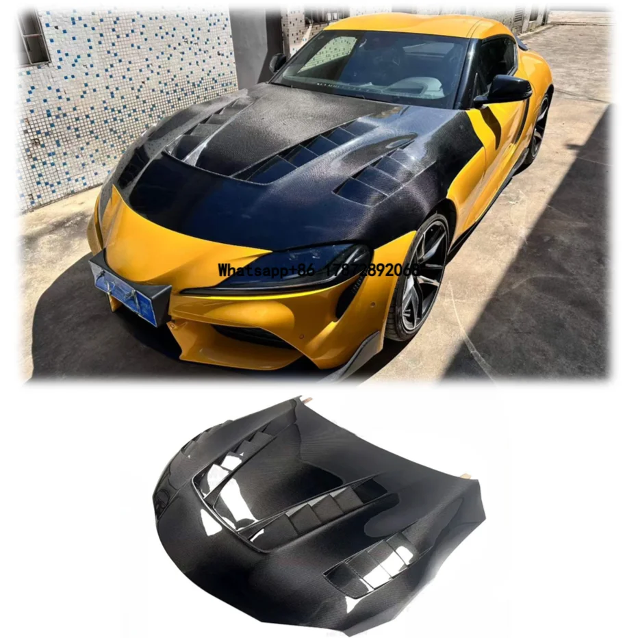 

Real Carbon Fiber Hood for for A90 A91 2019-2024 MK5 for Vented Performance Bolt-On New with Bolts Heat Dissipation