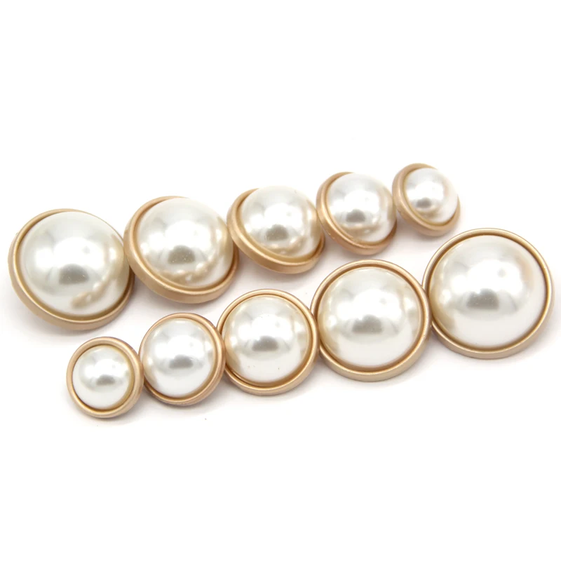 HENGC Classical Round Faux Pearl Sewing Buttons For Clothing Luxury Coat Blazer Suit Handmade Decorations Big Cloth Accessories