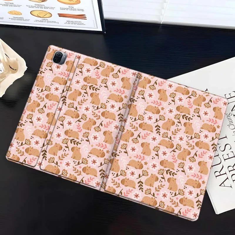 Cartoon Capybara For Xiaomi Redmi Mi Pad 8 7 6 5 4 2 SE K 12.4 11.2 12.1 11 8.8 Pro Max Ultra Inch Tablet Case view 3