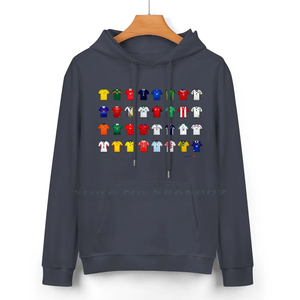 Football Wall Cotton Hoodie Sweater 24 Colors Football Kit France Brazil Germany Argentina Holland Zidane Ronaldo Rivaldo