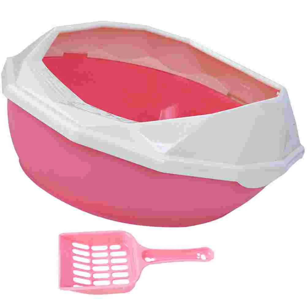 

Cat Litter Box Decorative Boxes for Cats Kitten Clean Toilet High Side Bedpan Pet Open Type Large Capacity Bins
