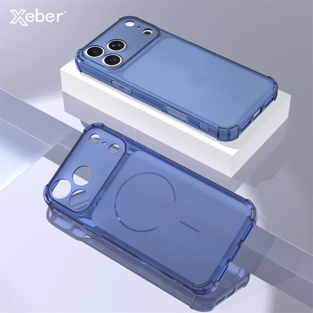 Ausgestattet mit Intelligenter KI-Taste, Magnetische Transluzente Matte Hülle für iPhone 17 Pro Max Air 16 Plus 15 14 13 12, Weiche Schutzhülle