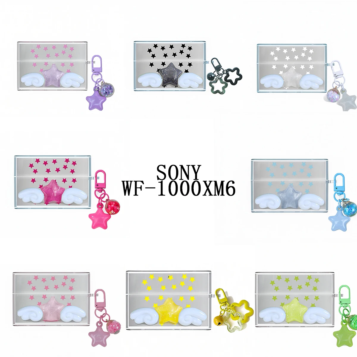Star Wings Case For SONY WF-1000XM6 The Best Truly Wireless Noise Cancelling Earbuds Protective For SONY WF1000XM6 With Pendant