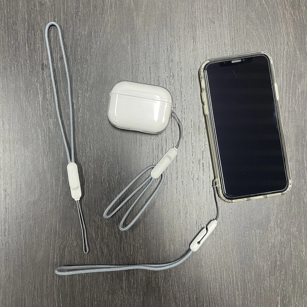 حافظة أنيقة متعددة الألوان من مادة TPU الناعمة مع حبل لسماعات Apple AirPods Pro الجيل الثاني اللاسلكية التي تعمل بتقنية البلوتوث