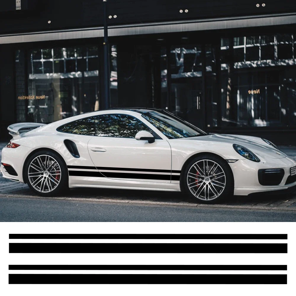 2PCS Universal Car Side Body Waist Line Stickers Auto Accessories For BMW Suzuki Volvo Tesla Skoda Volkswagen Audi Seat Subaru