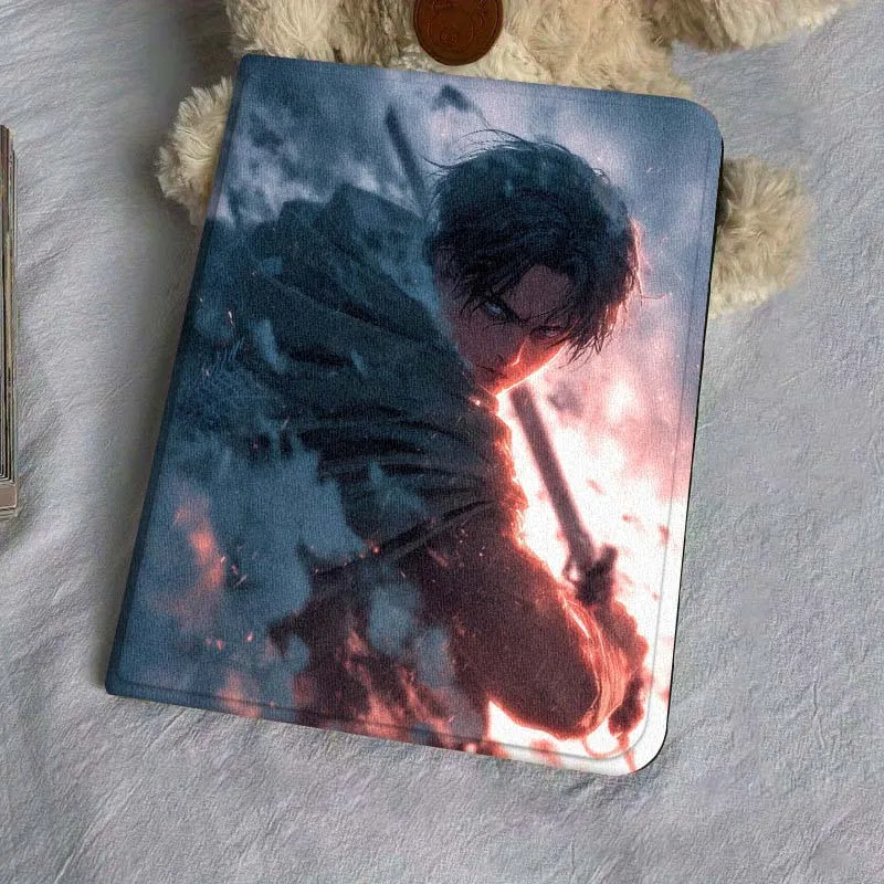 هجوم على تيتان الفن شعبية لسامسونج غالاكسي تاب S9 S10 S6 S7 S8 FE زائد لايت بوصة غطاء قابل للطي اللوحي