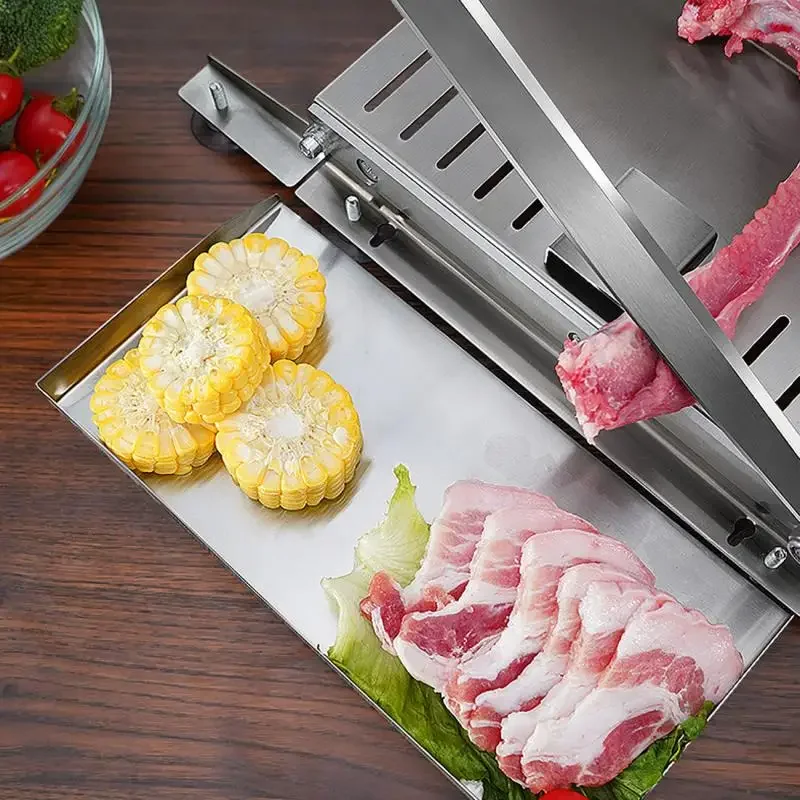 

Stainless Steel Manual Meat Slicer Heavy-duty Meat Bone Cutter, Adjustable Thickness Ergonomic Handle Kitchen Meat Tool