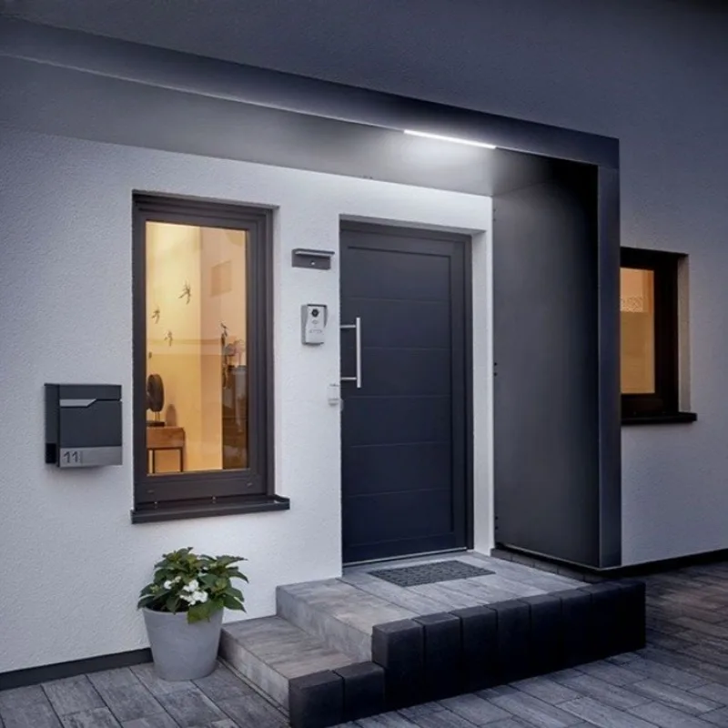 High-quality weatherproof aluminum entrance porch main door cover with LED lights