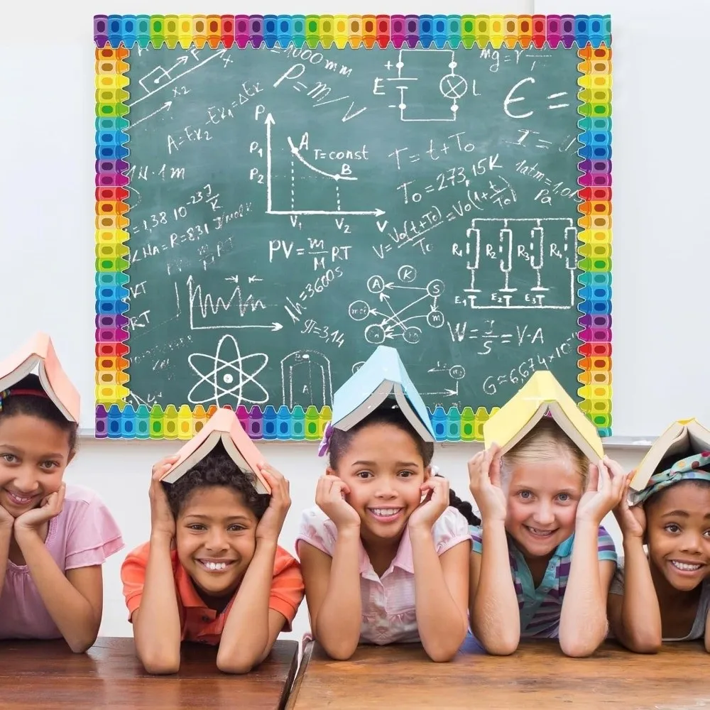 1 لفة ذاتية اللصق السبورة لوحة الإعلانات الحدود ورقة 3 بوصة الحدود الفصول الدراسية الديكورات DIY بها بنفسك الحدود تقليم ملصق الحرف اليدوية