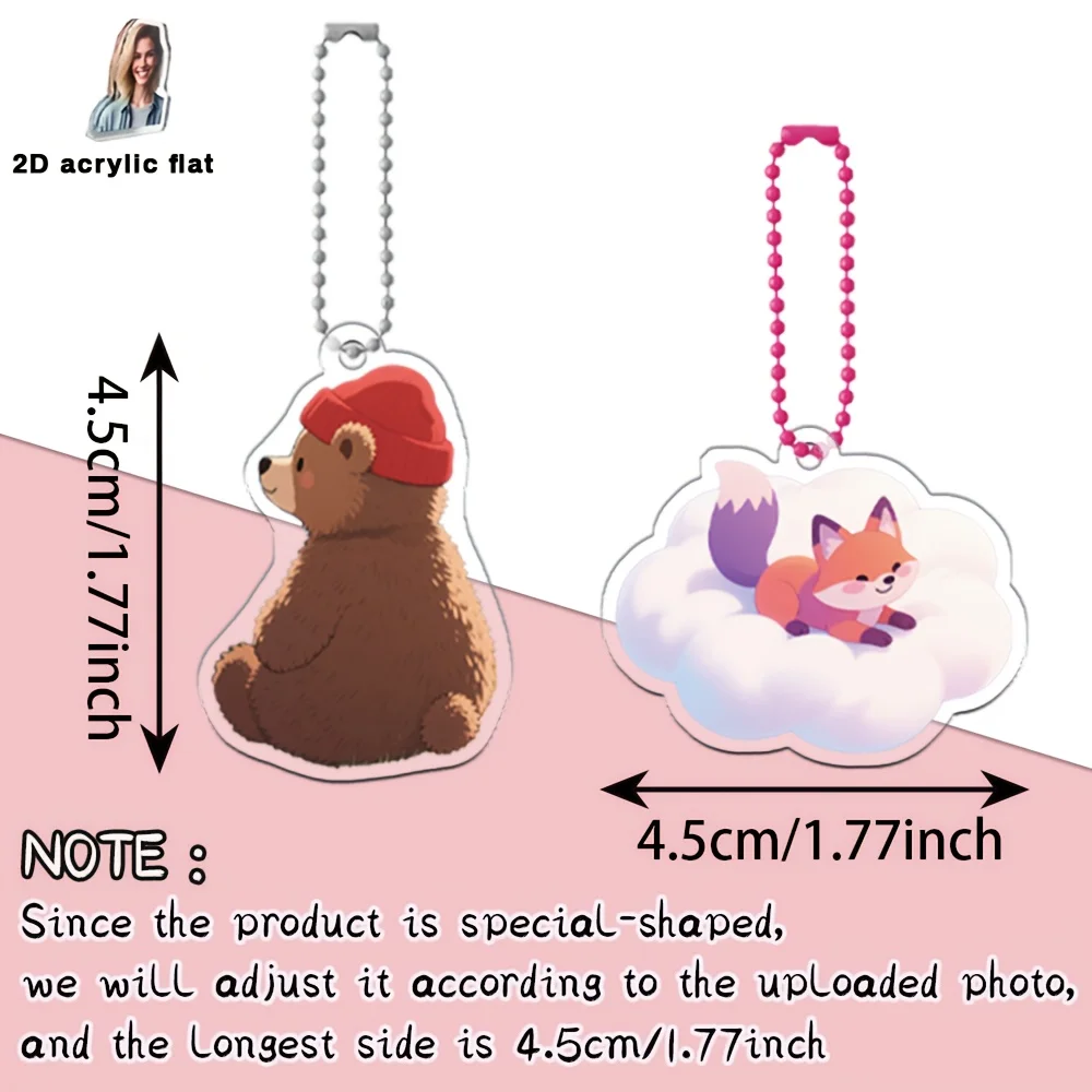 1pc/10pcs Custom Acrylic Photo Key Pendant for Backpack Pendants,Keychains and Other Scenes. You Can Customize Your Family's Pho