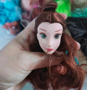 女性の頭の人形,パーツ,通常の肌,緑の髪,アクセサリー,おもちゃ,30cm, 1個