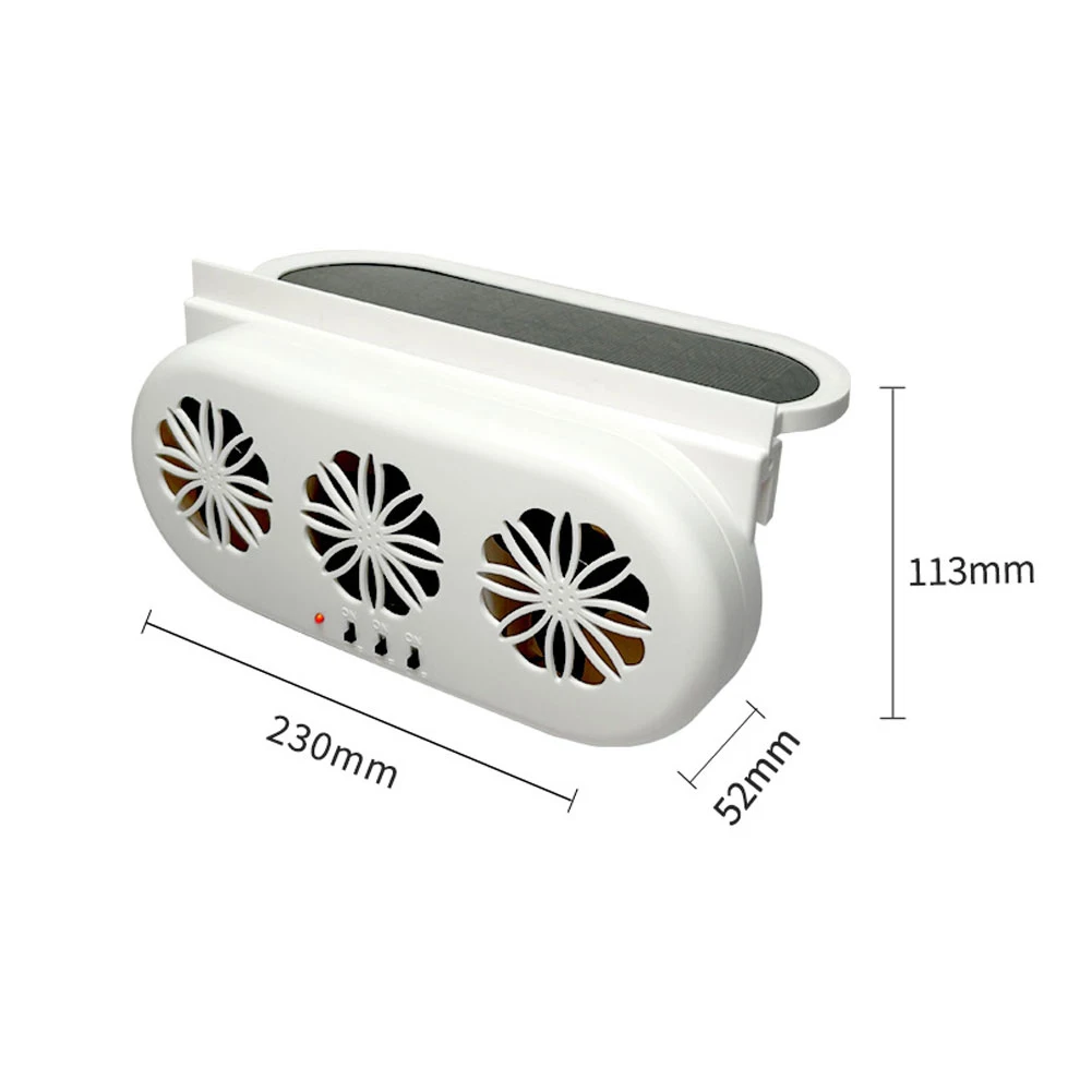 Car Exhaust Fan Solar Powered And USB Charging Window Ventilator 3 Fans Front Rear Interior Radiator Cooling System