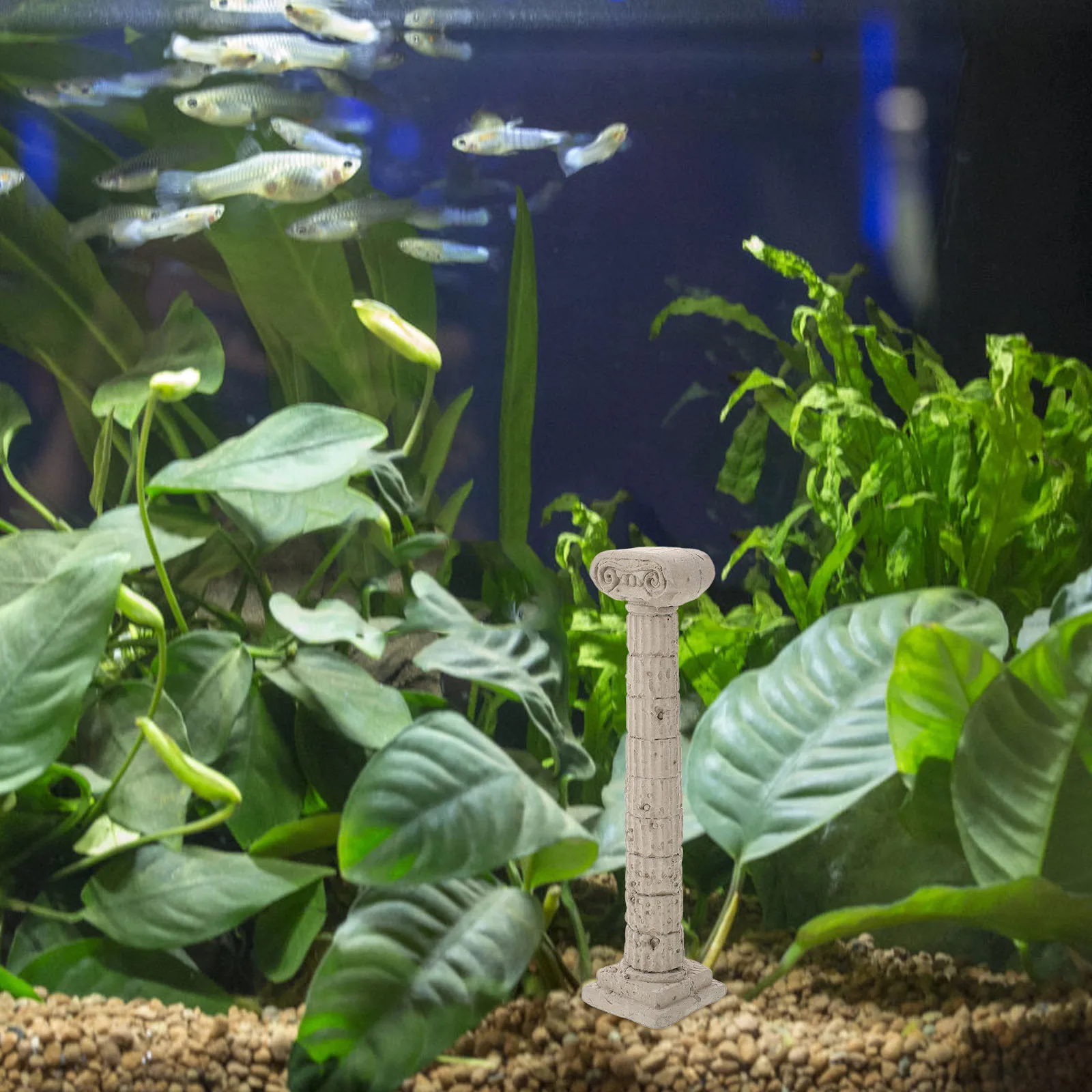 

Roman Column Decoration Aquarium Landscape Fish Tank Cement Ornament Shrimp Hideout Underwater Decor Garden Supplies