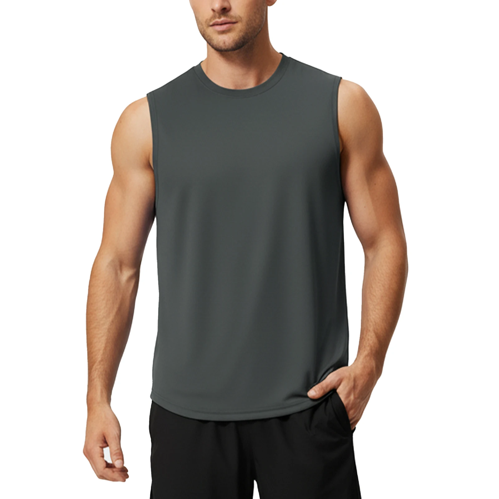 Ärmelloses Gym-Tanktop für Herren, schnell trocknend, atmungsaktiv, Trainingsweste, Sommer-Fitness-Laufshirt