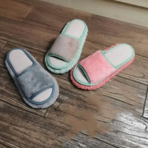 Microfibre 걸레 슬리퍼 집 바닥 발 신발 게으른 연마 청소 먼지 도구 분리형 걸레 신발 가정용 도구 새로운