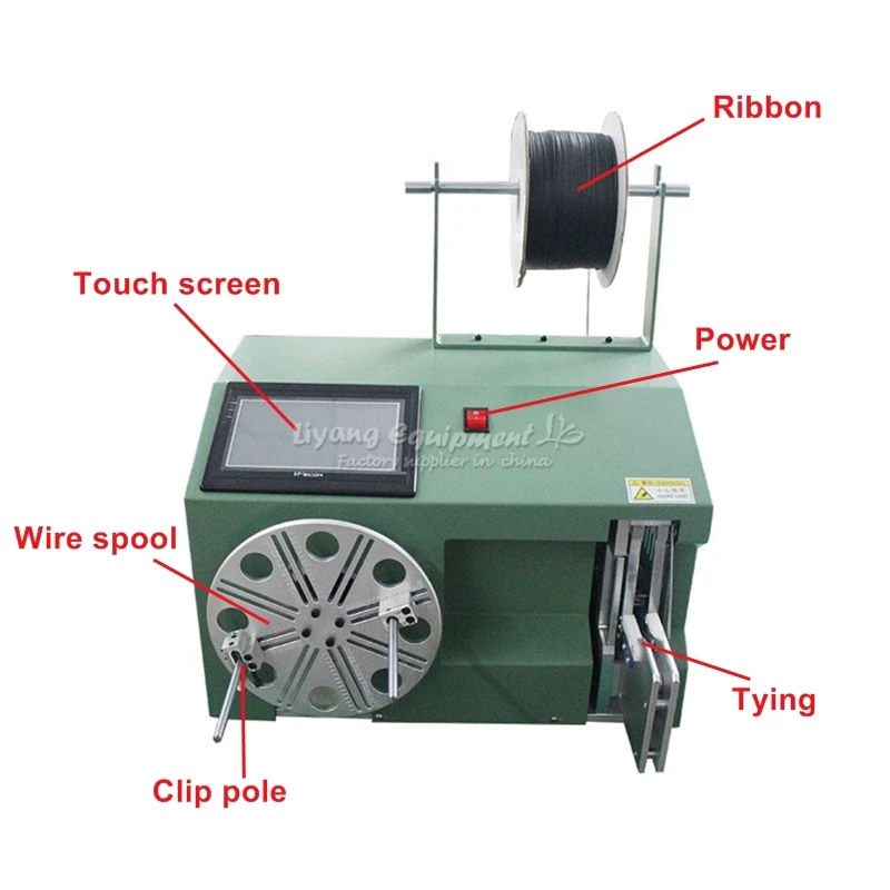 LY 18-45 220V 110V middle touch screen cable wire coil winding binding machine
