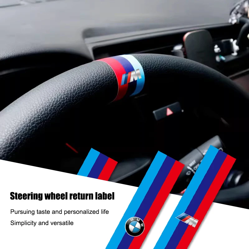 Car Steering Wheel Return Logo Sticker For BMW Series i3 i4 G07 G06 G05 G02 G01 F48 F39 G42 G30 G20 G26 F01 F02 F06 F13 G32 G22