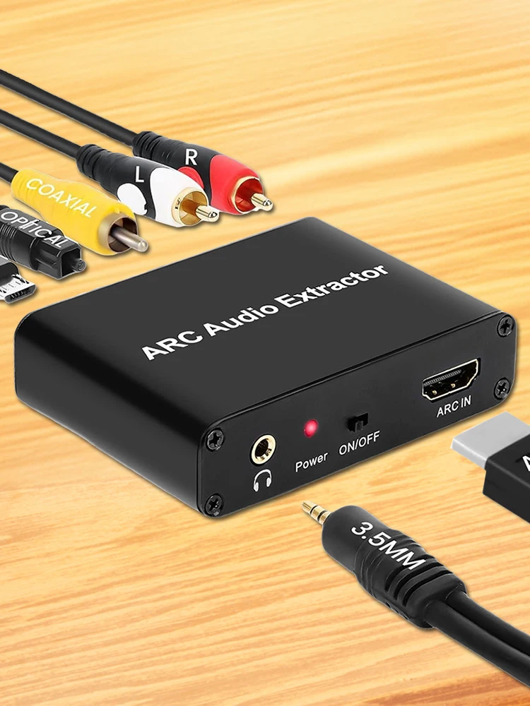 ARC Return Channel Converter ARC zu SPDIF Koaxial L/R Stereo 3,5 mm Klinke Audio Adapter für HDTV Soundbar Verstärker