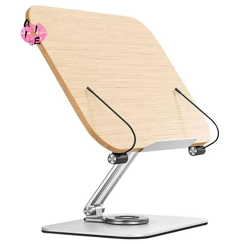 

A11E-подставка для книг, складной настольный держатель для чтения, с 360° ° Вращающаяся основа и зажимы для страниц