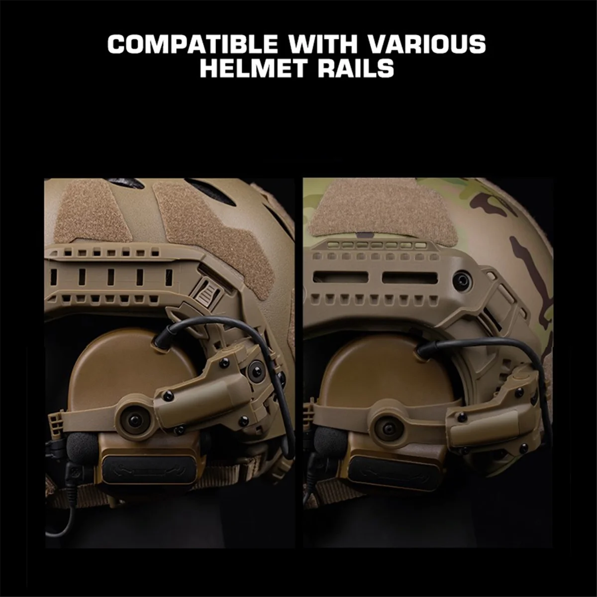 Helmschienenadapter für COMTAC3 ComTac-Zubehör, Headset-Halterung, passend für Ops Core ARC Team Wendy MLOK Rail, wie abgebildet SQ