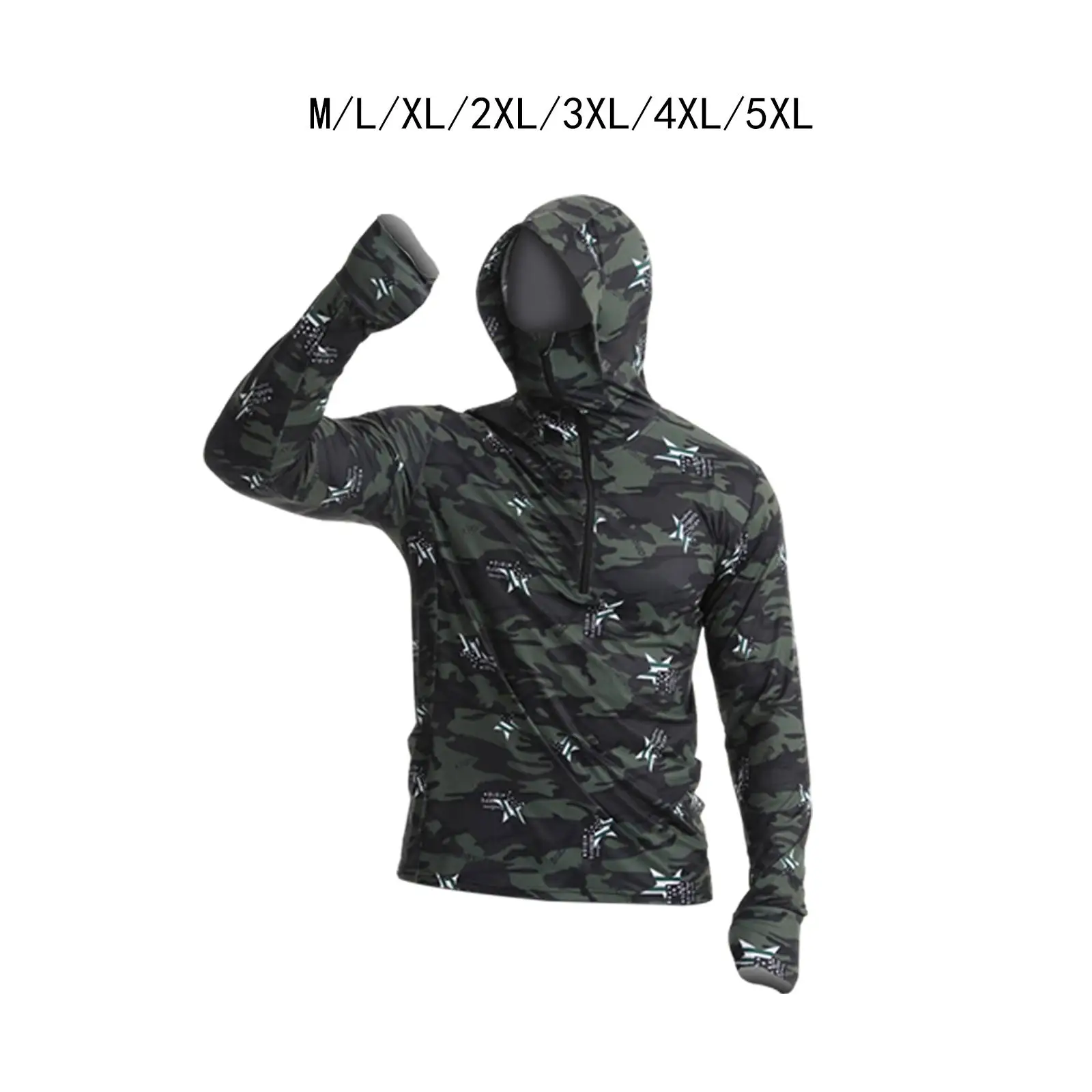 Men Sun Protection Hoodie Shirt Rash Guard Hooded Thin Cooling Shirt Jacket