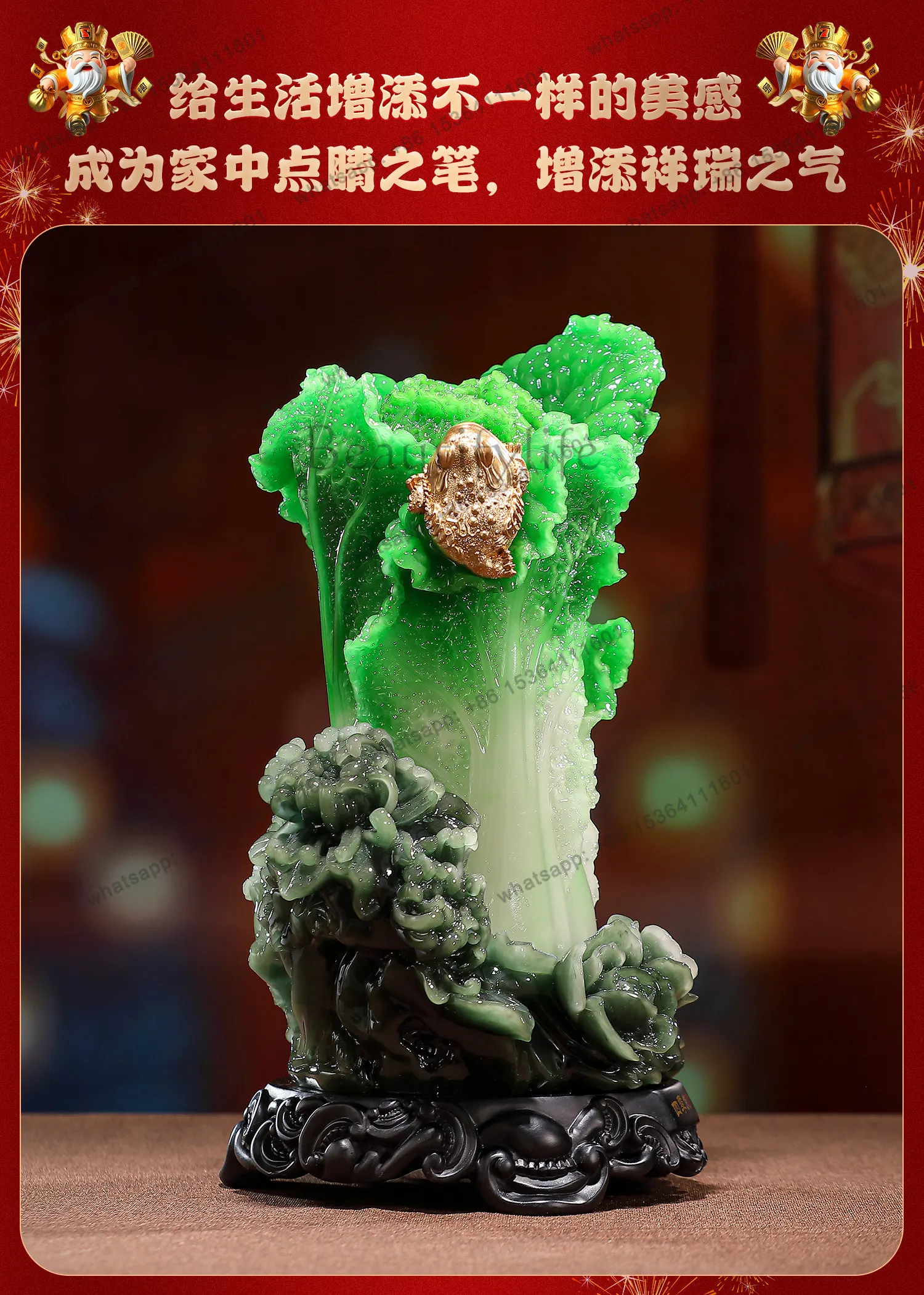 hot Four Seasons Fa Cai Jade Cabbage Ornament Home Accessories Large Lucky Crafts