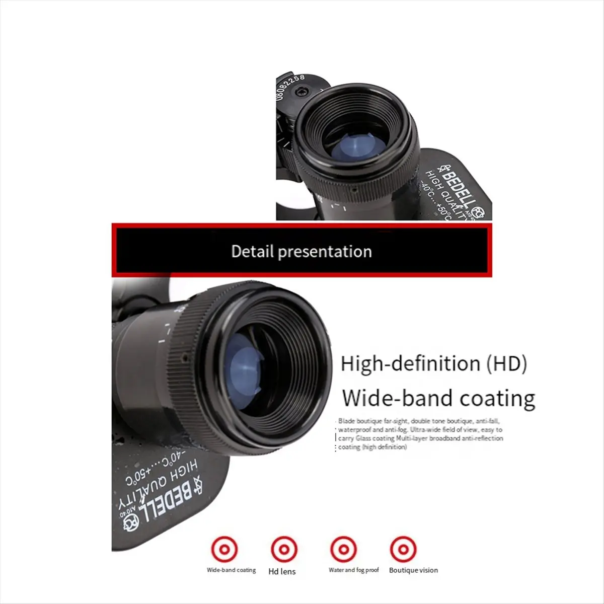 (AD12) 8X30 Binoculars High-Definition Low-Light Night Vision Ranging Optics for Hunting Outdoor Camping Travel