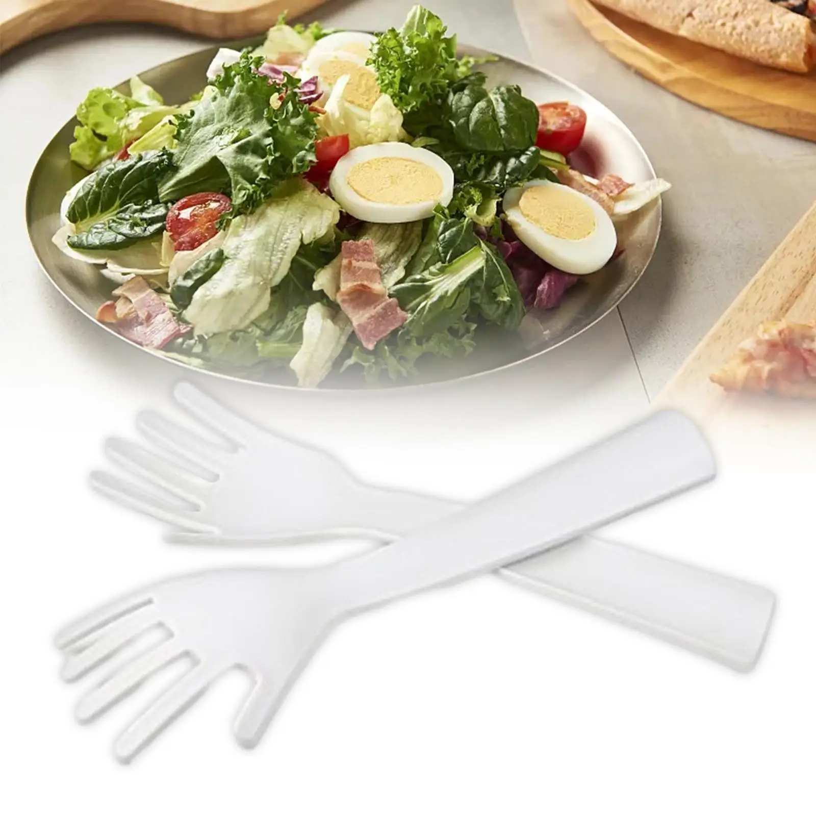 2x Salad Servers Cooking Utensils Salad Serving Tools Salad Hands for Entertain Household Wedding Family Gatherings Supplies