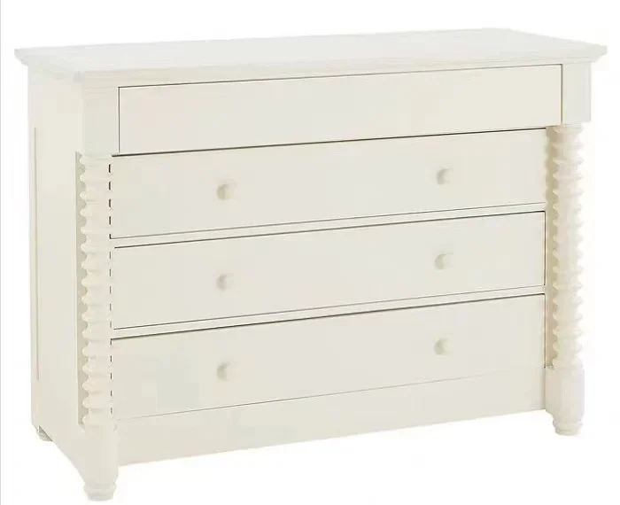 

French Entry Lux Cream Style Entrance Cabinet Solid Wood Roman Column Chest of Bedroom Storage High Cabinet