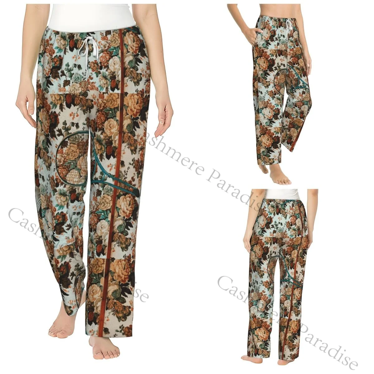

Funny William Morris Compton Floral Art Nouveau Pattern Women Sleep Pants Warm Flannel Lounge Pants for Winter Nights