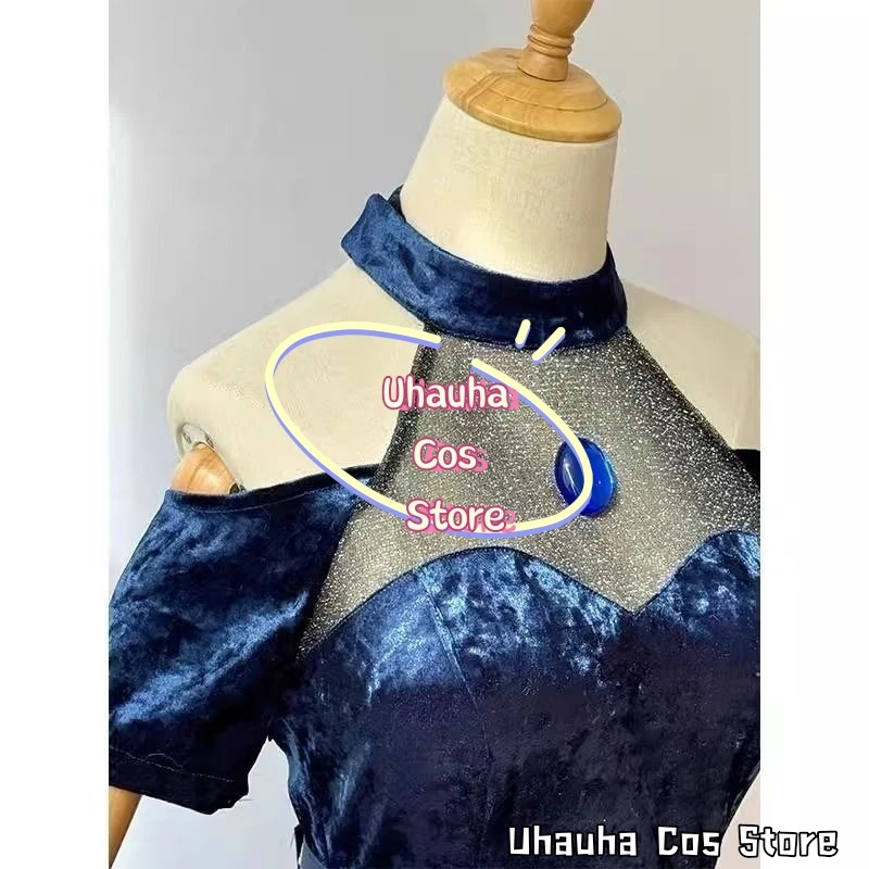 Мизи Косплей Костюм Аниме Косплей Женский Сценический Костюм Мизи Синее Короткое Платье HSIU Розовый Градиент Синий Фиолетовый Длинные Волосы Рождество