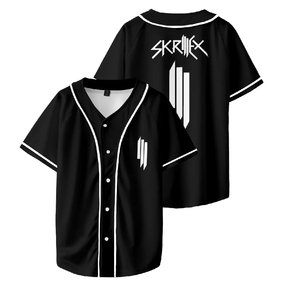 

Rapper Skrillex Merch Short Sleeve T-shirt Baseball Jersey Streetwear Hip Hop Baseball Uniform Casual Sportswear Fashion Clothes