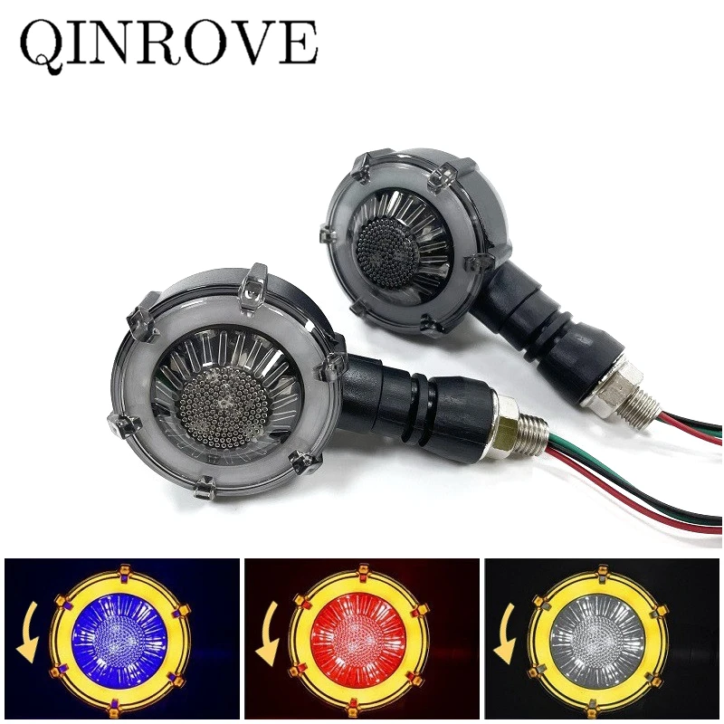 Motorcycle Turn Signal Light Turning Lamp 12V LED Round Flowing Direction Indicator for Kymco Downtown 350 Voge 300DS 525R 150GT