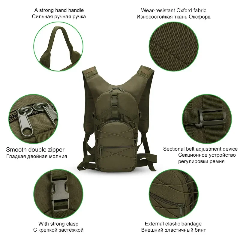 18L Men Tactical Shoulder Dry Bag for Men 800D Oxford Military Unisex Outdoor Sports Cycling Travel Climbing Camping Backpack