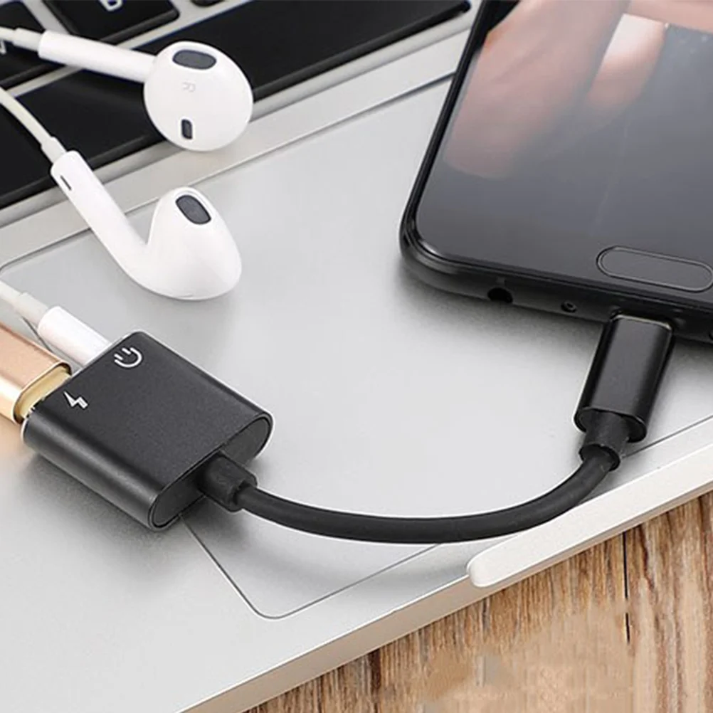 Adaptador de auriculares 2 en 1 USB tipo C a 3,5mm, convertidor de Audio estéreo, Cable de carga Compatible con la mayoría de los teléfonos inteligentes y tabletas