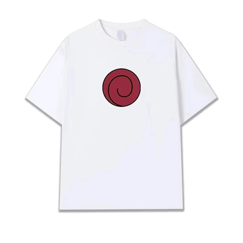 New Trendy T-shirt Selling Vortex Naruto Sasuke Pure Cotton Men's and Women's Short Sleeved Shirt 2026 New Summer Cotton Tshirt
