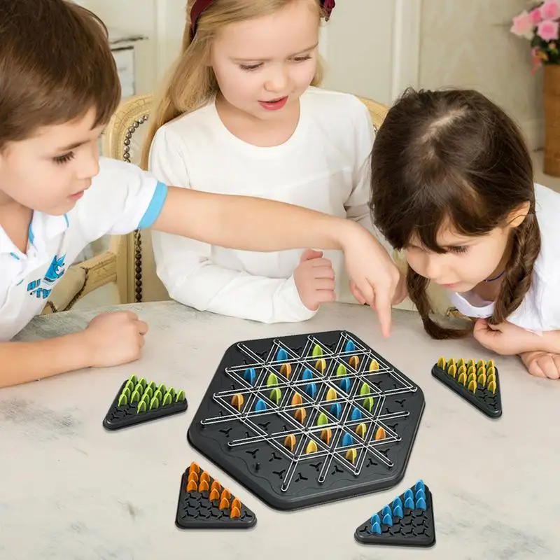 Chain Chess Puzzle Triangle Chess Desktop Game Peg Games for Kids Engaging Strategy Board Game for Party Exercise Thinking Toys